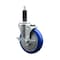 Service Caster 5'' Blue Poly Swivel 1'' Expanding Stem Caster with Brake SCC-EX20S514-PPUB-BLUE-TLB-1 - alternate 1